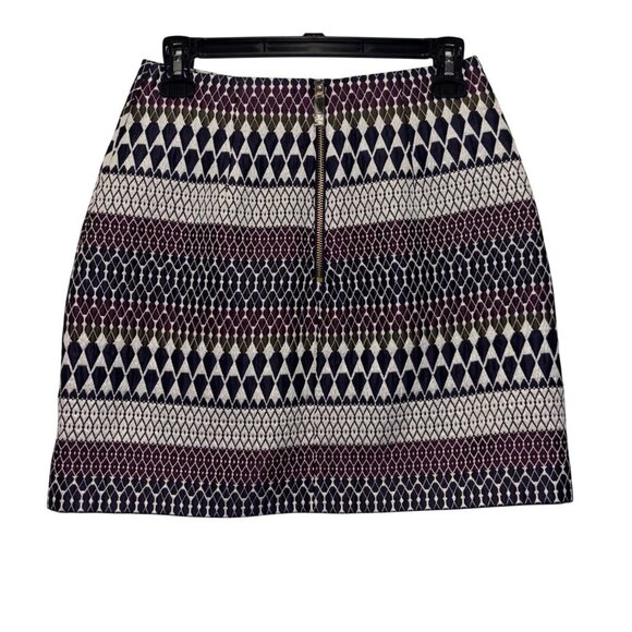 Ted Baker Metallic Jacquard Mini Skirt Size 1 With Geometric Pattern - Picture 3 of 7